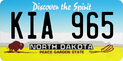 ND license plate KIA965