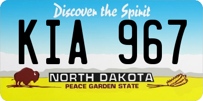 ND license plate KIA967