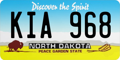 ND license plate KIA968