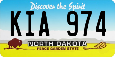ND license plate KIA974