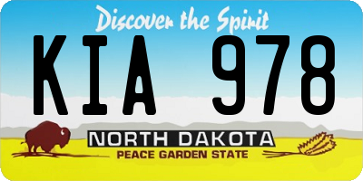 ND license plate KIA978