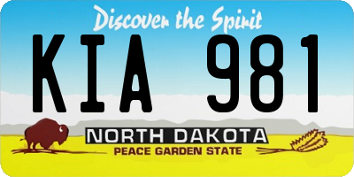 ND license plate KIA981