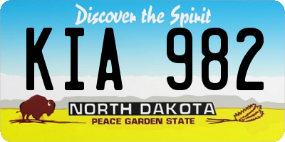 ND license plate KIA982