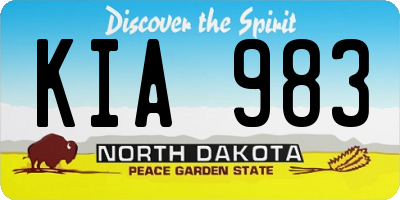 ND license plate KIA983