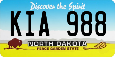 ND license plate KIA988