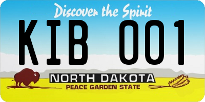 ND license plate KIB001