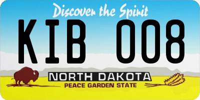 ND license plate KIB008