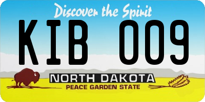 ND license plate KIB009