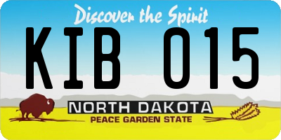 ND license plate KIB015