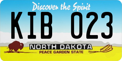 ND license plate KIB023