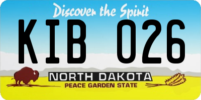 ND license plate KIB026