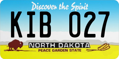 ND license plate KIB027