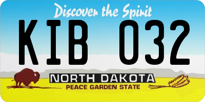 ND license plate KIB032