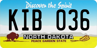 ND license plate KIB036