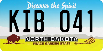 ND license plate KIB041