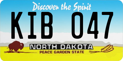 ND license plate KIB047