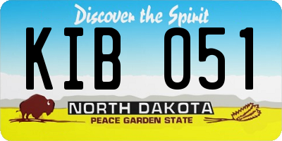ND license plate KIB051