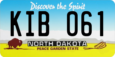 ND license plate KIB061
