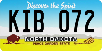ND license plate KIB072