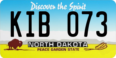 ND license plate KIB073