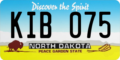 ND license plate KIB075