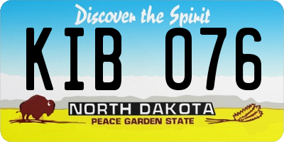 ND license plate KIB076