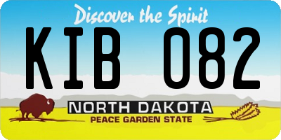ND license plate KIB082