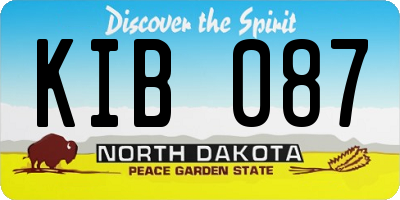 ND license plate KIB087