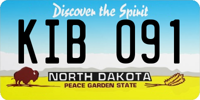 ND license plate KIB091