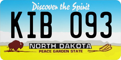 ND license plate KIB093