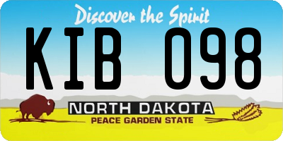 ND license plate KIB098