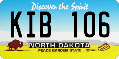 ND license plate KIB106