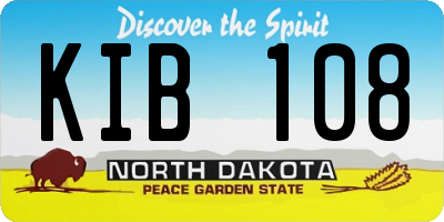 ND license plate KIB108
