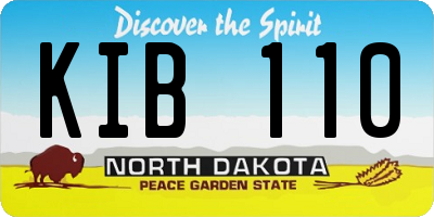 ND license plate KIB110