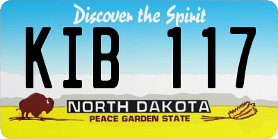 ND license plate KIB117