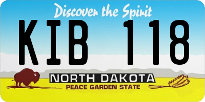 ND license plate KIB118