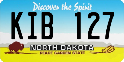 ND license plate KIB127