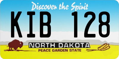 ND license plate KIB128