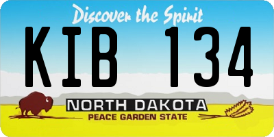 ND license plate KIB134