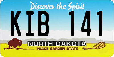 ND license plate KIB141