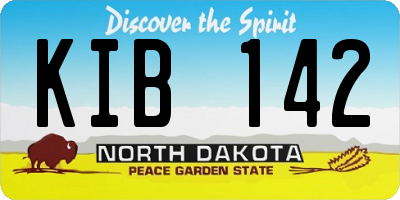 ND license plate KIB142