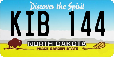 ND license plate KIB144