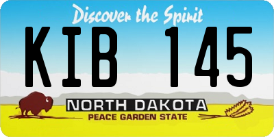 ND license plate KIB145