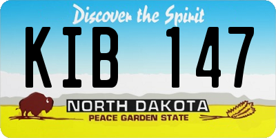 ND license plate KIB147