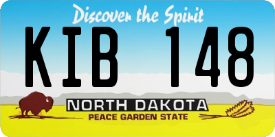 ND license plate KIB148