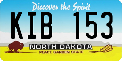 ND license plate KIB153