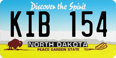 ND license plate KIB154
