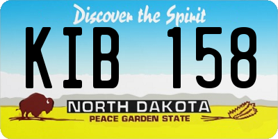 ND license plate KIB158