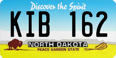 ND license plate KIB162