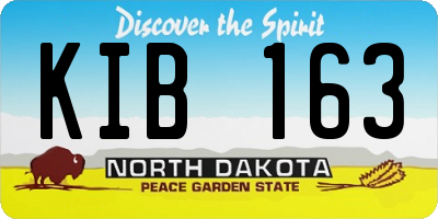 ND license plate KIB163